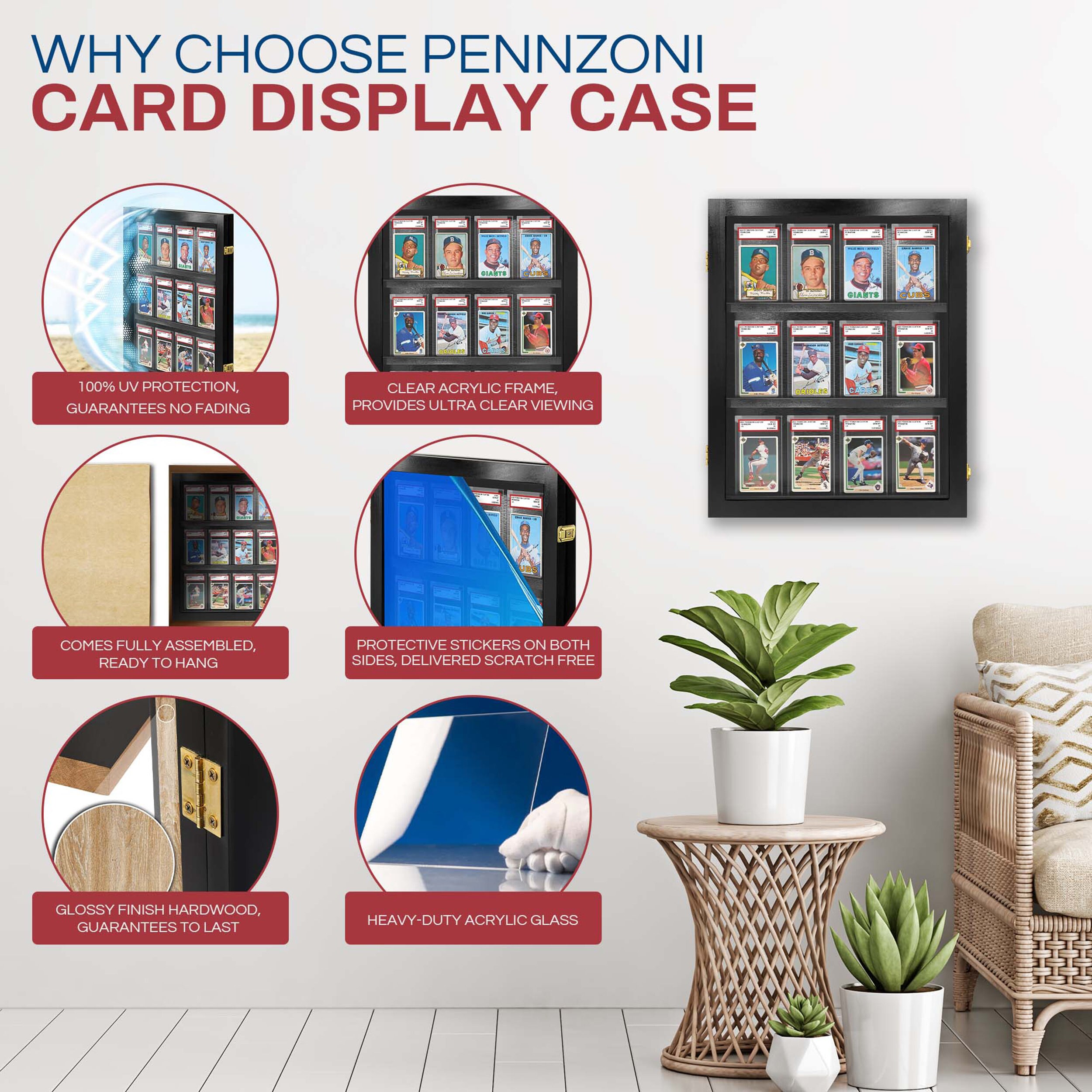 baseball card display case plans (PSA/CGC) 4-Card / Single / Black Carbon keep your cards dust DIY Baseball Card Display Shelf