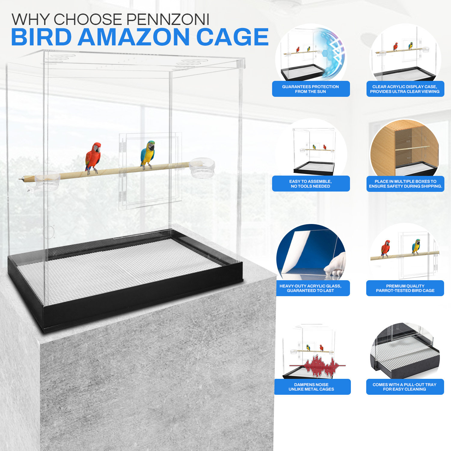 Bird Cage, Parrot Cage, Macaw Cage, Parakeet Cage, Cockatiel Cage ...