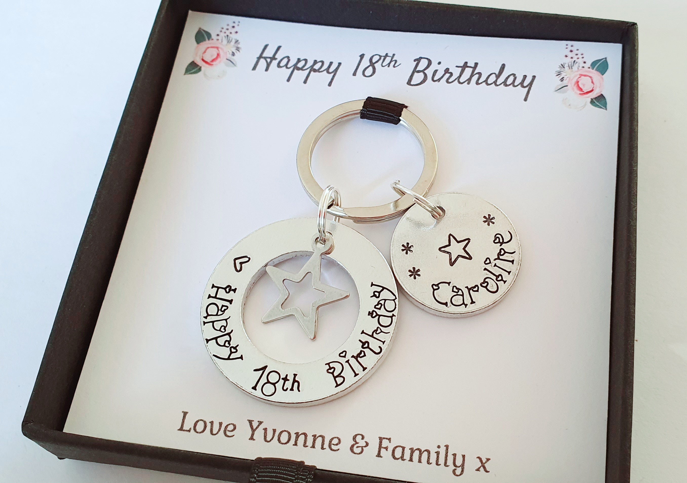Personalised 18th deals keyring