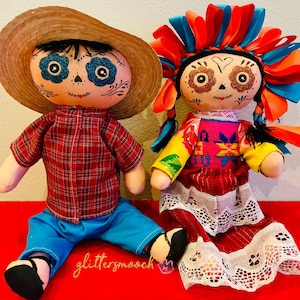 READY to ship! 12 inch Day of the Dead doll, Catrina doll, Juanito doll,Dia de Muertos doll, Mexican doll, Handmade Catrina doll, Maria doll
