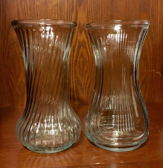 Vintage Set of TWO Hoosier Glass Flower Bouquet Vases. Etsy
