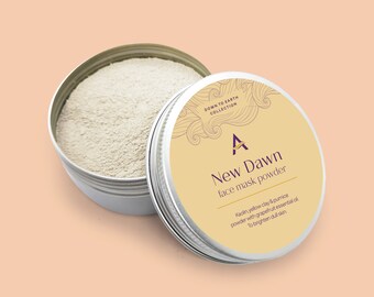 Brightening & Exfoliating Face Mask Powder For Dull Skin | Yellow Clay Powder Face Mask | Plastic Free Packaging | Grapefruit Skin Treatment