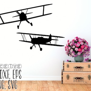 Biplane svg, Nursery Room svg, Airplane Silhouette, Plane silhouette, Plane SVG