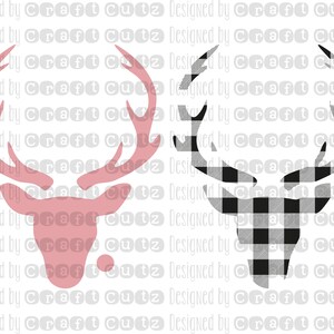 Buffalo Plaid Reindeer Antler Svg, Buffalo Plaid Svg, Christmas Svg ...