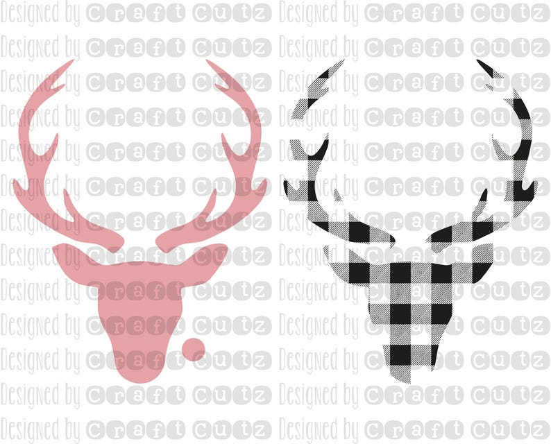 Buffalo Plaid Reindeer Antler Svg Buffalo Plaid Svg | Etsy