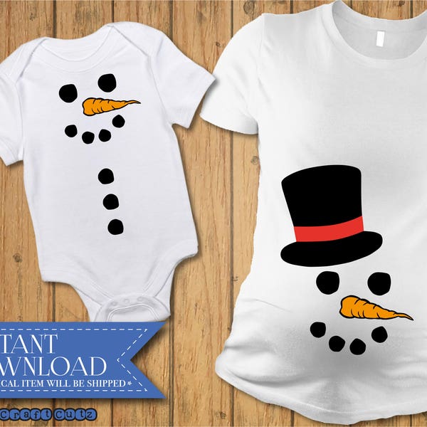 Snowman svg, Christmas Maternity svg, Baby Bump Christmas svg, Snowman Cut File