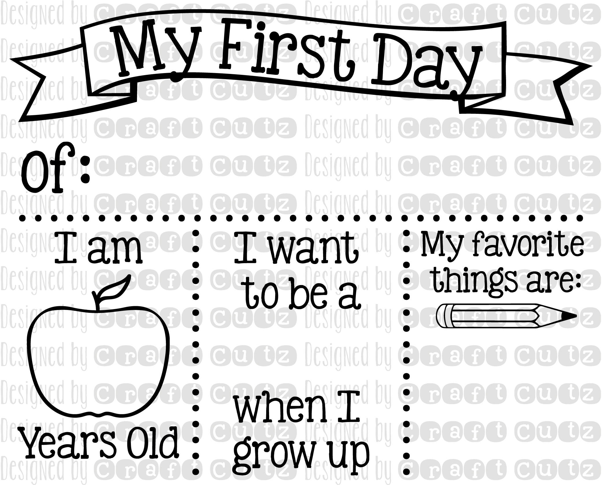 Back to School Board Svg, Digital Download, First Day of School Cut ...