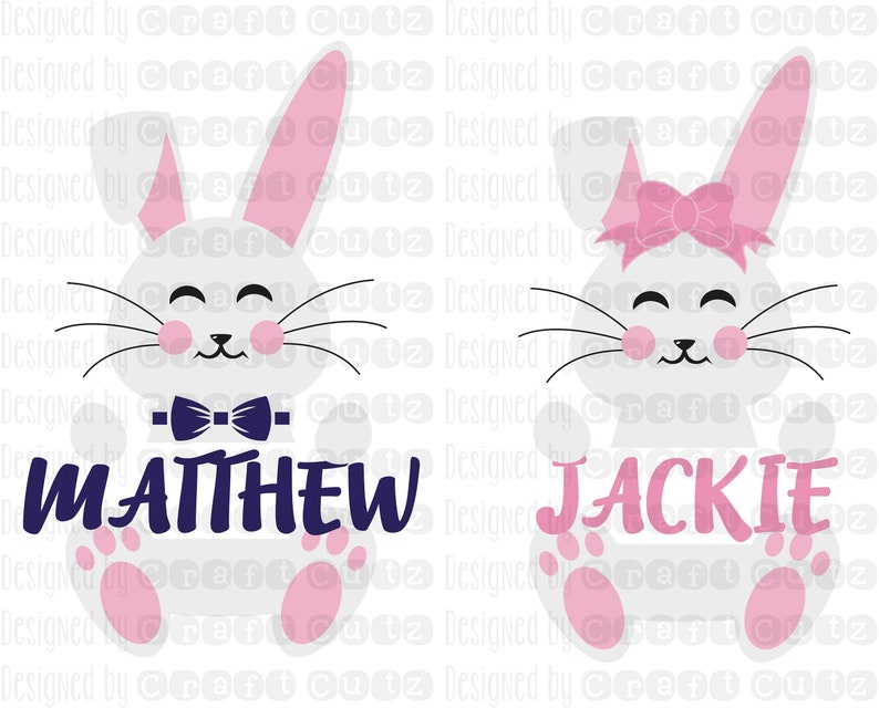 Download Name Frame Easter Bunny svg Cute Easter svg Boy Monogram ...