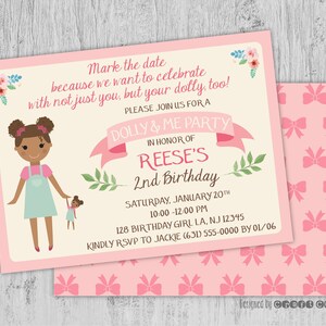 Dolly and Me Birthday Invitation, Baby and Me Birthday, Baby Doll ...