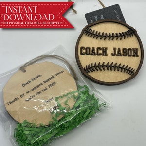 Laser geschnittenes Geschenk des Trainers, Vatertag SVG, Laser geschnitten Datei, Baseball Laser-Datei, Baseball Tickethalter, Geschenkkartenhalter