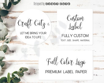 CUSTOM Labels, Customized Round Stickers, Custom Oval Labels, Pretty Labels, Jar Labels, Fully Custom, Weatherproof Labels, Foil Labels