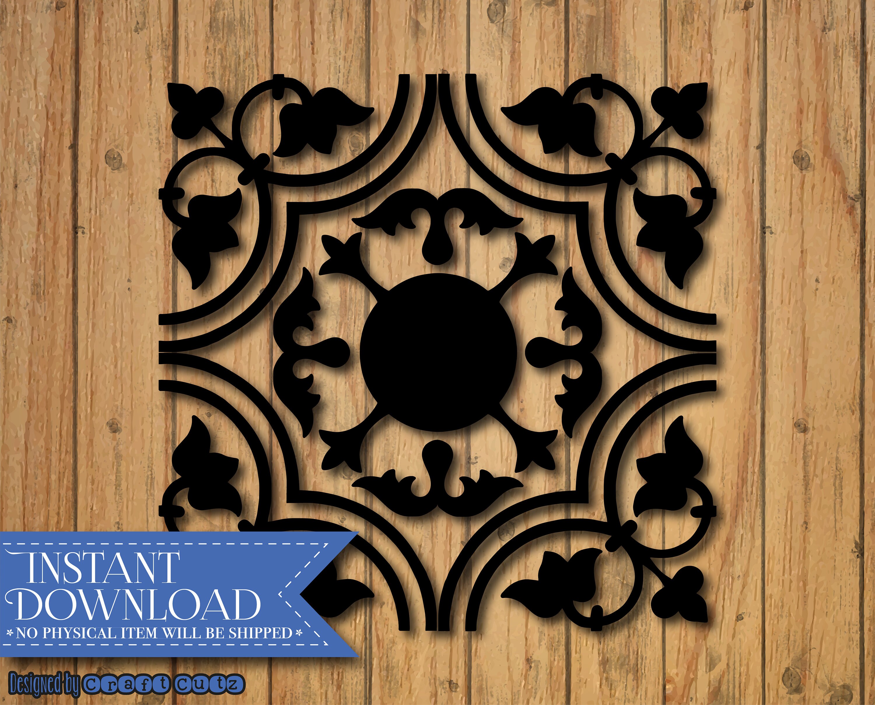 Floret Design Tile SVG, Tile SVG, Farmhouse Tile, Laser Cut Tile, Wall ...