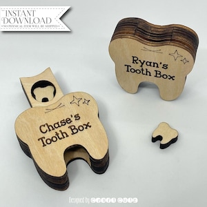 Boîte fée des dents SVG, boîte à dents prête pour le laser, première dent coupée fichier, fichier laser boîte de dent perdue, support de fée des dents bricolage, boîte à dents découpée au laser