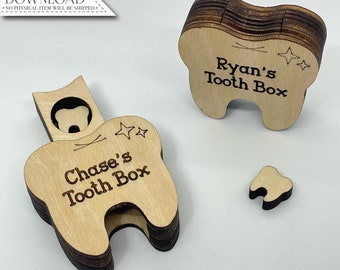 Tooth Fairy Box SVG, Laser Ready Tooth Box, First Tooth Cut File, Lost Tooth Box Laser File, DIY Tooth Fairy Holder, Laser Cut Tooth Box