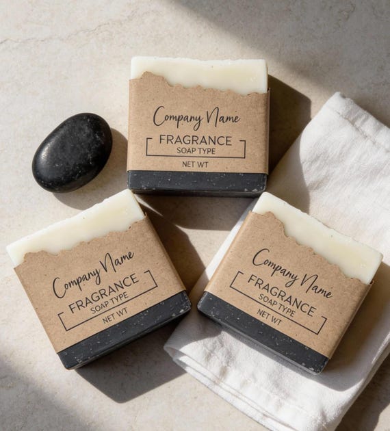 Custom Soap Wrap Label, Minimal Soap Band Label, Natural Soap Label, Wrap Band Label, Torn Edge Soap Label, Living Edge