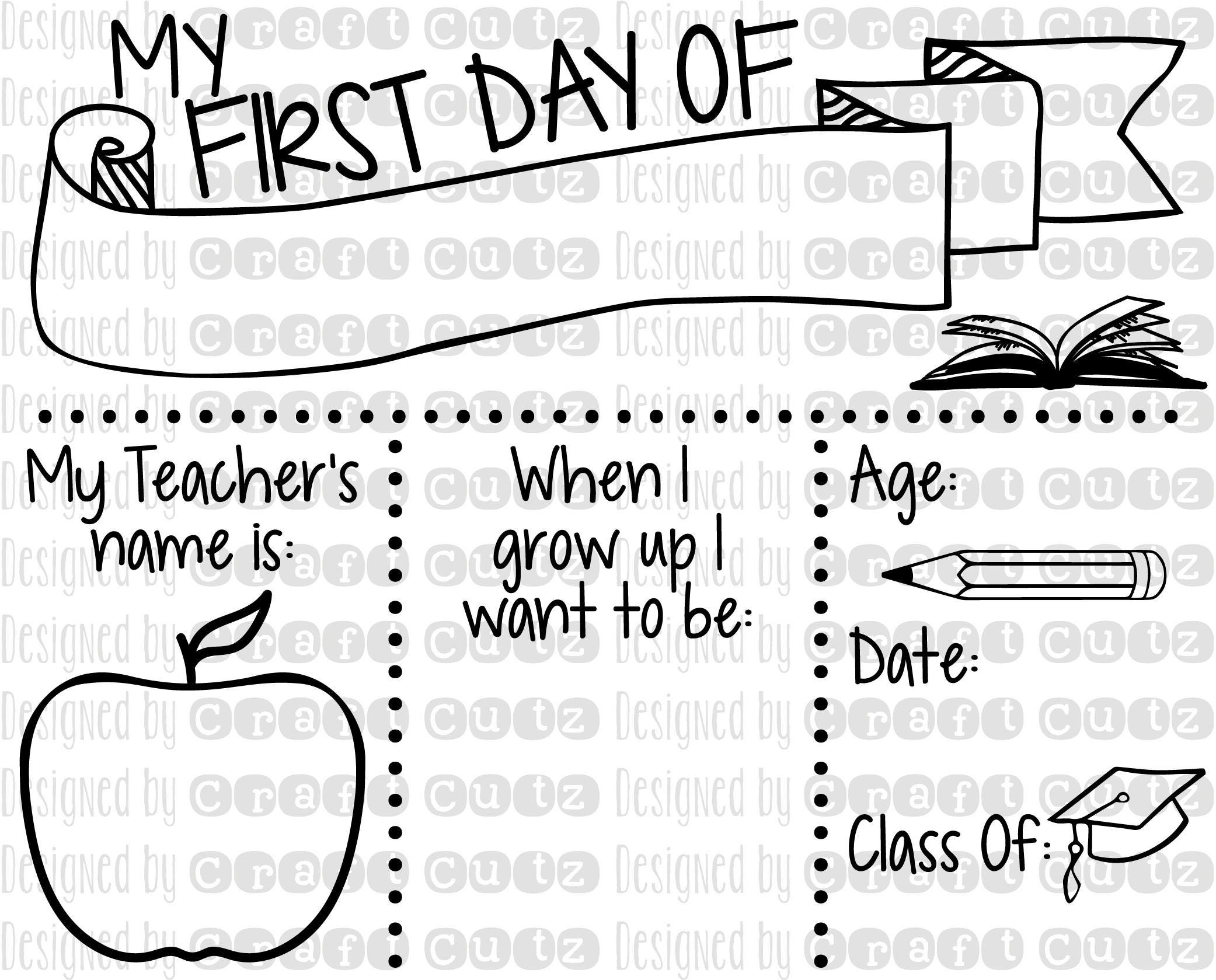 Back to School Board Svg, Digital Download, First Day of School Cut ...