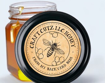 CUSTOM Honey Labels, Customized Round Honey Stickers, Custom Oval Honey Labels, Waterproof Labels, Honey Jar Labels, 100% Pure Honey Label