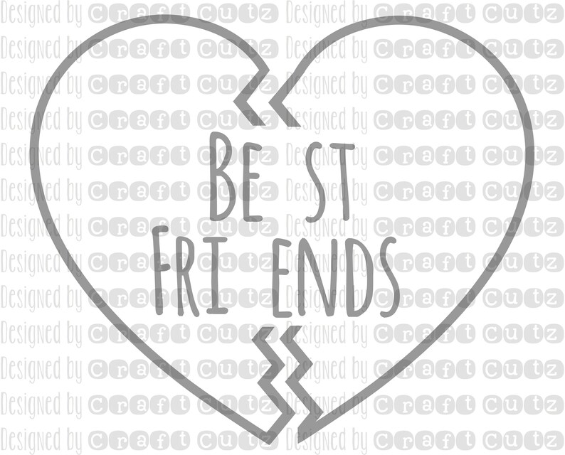 Best Friends svg Best Friends dxf Digital Download Heart svg Best Friend Cut File Bestie BFF Friends Shirts Sisters image 2