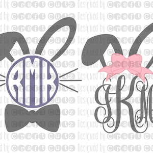 Monogram Easter Bunny svg - Cute Easter svg - Boy Monogram svg - Monogram Cut File - Girl Monogram svg - Digital Download - Spring svg