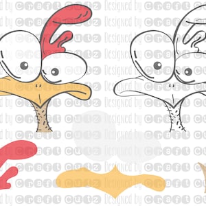 Cabeza de pollo SVG, lindo archivo de corte de pollo loco