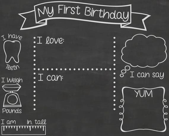Download My First Birthday Board Svg Digital Download Birthday Etsy