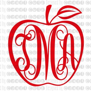 Apple svg - Apple Monogram Cut File - Apple Cut File - Digital Download - Teacher Monogram - School Monogram Border - Apple Border