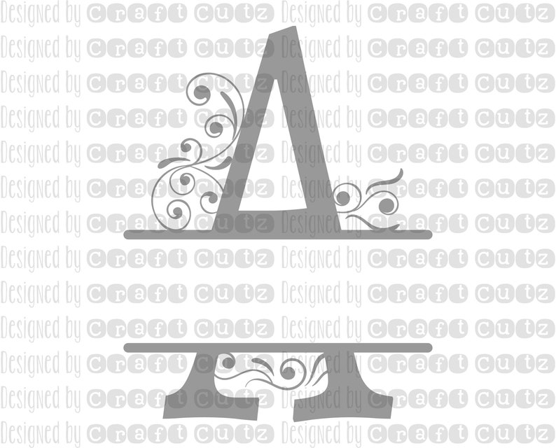 SVG Ornamental Split Monogram Alphabet Split Ornamental | Etsy