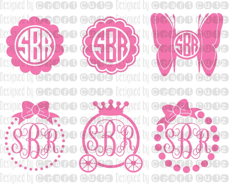 Download Girly Monogram svg Monogram svg Set Princess svg Bow | Etsy