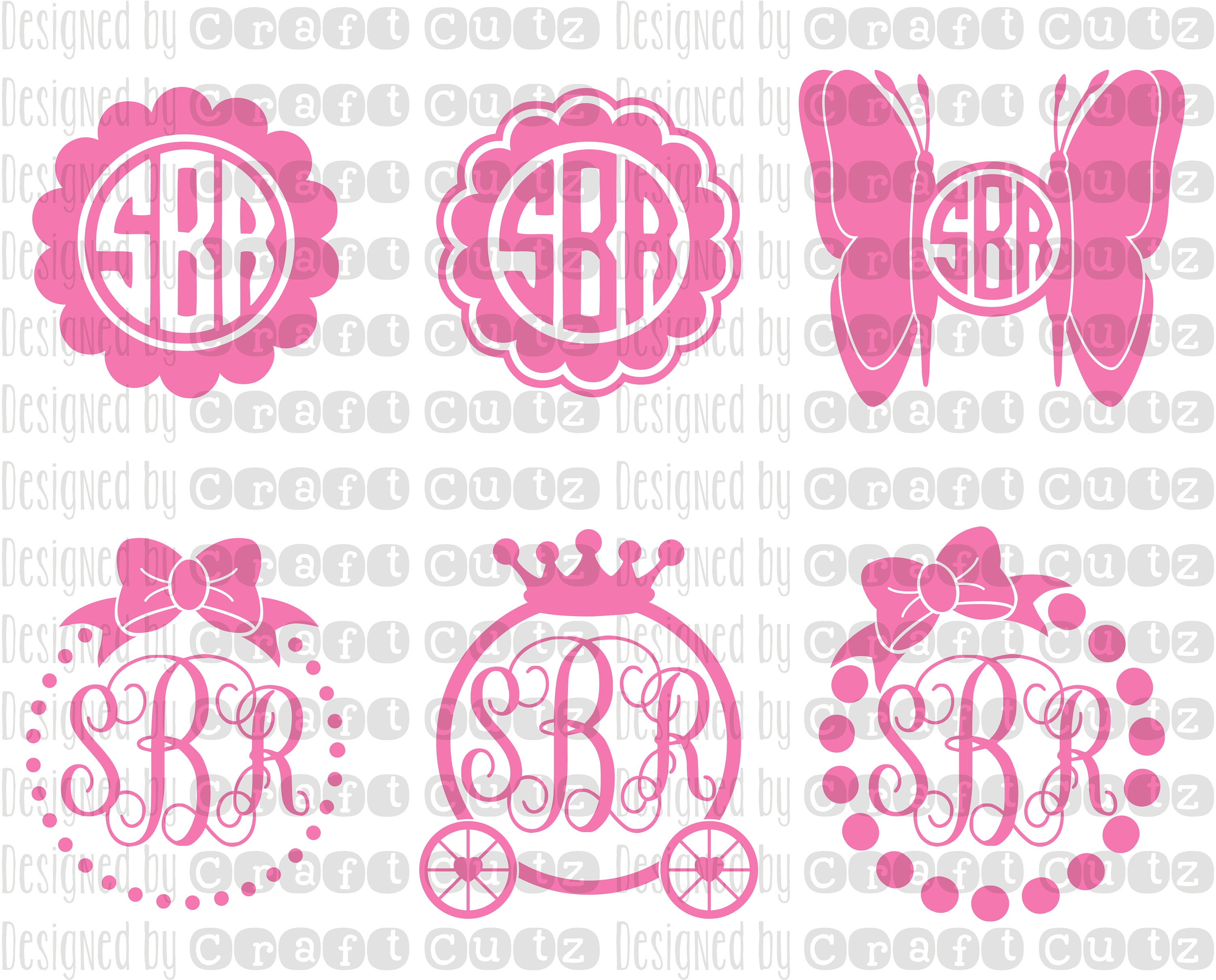 Download Girly Monogram svg Monogram svg Set Princess svg Bow | Etsy