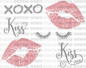 Kiss Mark svg - Maternity Valentine's day svg - Valentine's day cut file - XOXO svg - Digital Download - Eye Lash svg - dxf - love svg