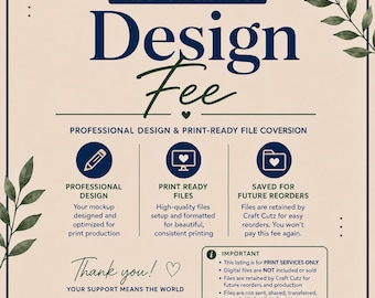 Coste adicional de diseño / Conversión de maqueta a archivo listo para impresión / Servicio de rediseño de etiquetas personalizadas / Limpieza de diseños existentes