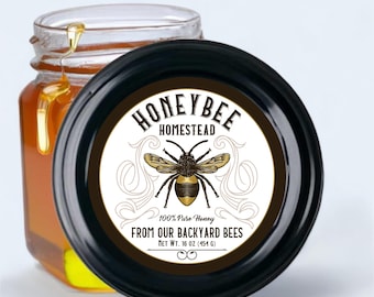 CUSTOM Honey Labels, Customized Round Honey Stickers, Custom Oval Honey Labels, Waterproof Labels, Honey Jar Labels, 100% Pure Honey Label