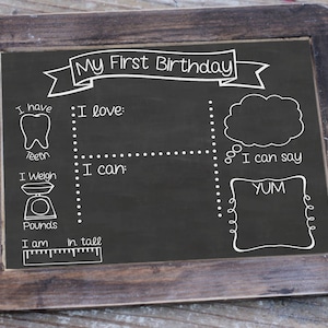 My First Birthday Board svg, Digital Download, Birthday Chalkboard svg, Birthday Vector Files
