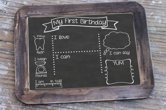 Download My First Birthday Board Svg Digital Download Birthday Etsy