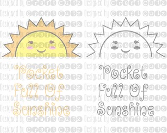 Pocket Full of Sunshine SVG, Pocket Shirt File, Cute Toddler SVG, Sun Cut File, Happy SVG