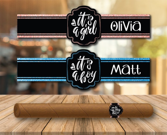 Baby shower cigar labels