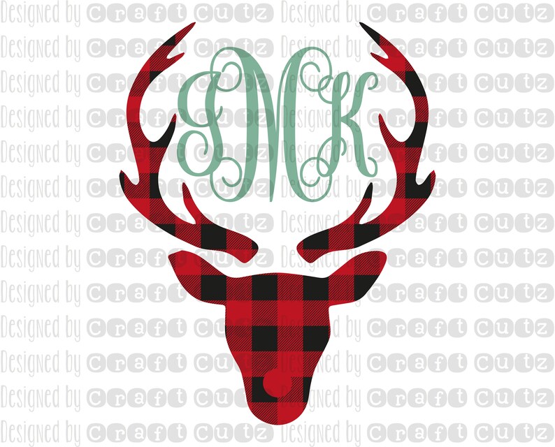 Buffalo Plaid Reindeer Antler Svg Buffalo Plaid Svg - Etsy