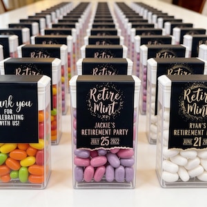 Retirement Party Favor Labels Only | “Retire-Mint” Mint Labels | Happy Retirement Custom Labels | Retire-Mint Mint Labels