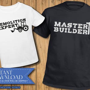Padre e Hijo SVG, Hermano svg, Maestro Constructor, Experto en Demolición, Divertido Hermano SVG