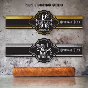 Custom Wedding Cigar Labels, Custom Milestone Cigar Labels, 30th, 40th, 50th, Vintage Theme Party, Anniversary Cigar Bands, Silver & Gold