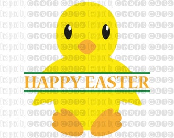 Baby Chick Monogram svg - Happy Easter svg - Chick Cut File - Easter Egg Hunt svg - Digital Download - Spring svg - Baby Chick dxf