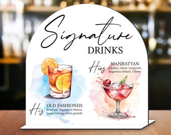 Custom Signature Drink Sign, Wedding Bar Sign, Custom Wedding Sign, Wedding Signature Drinks Sign, Wedding Shower Sign, Bar Menu, Drink Menu
