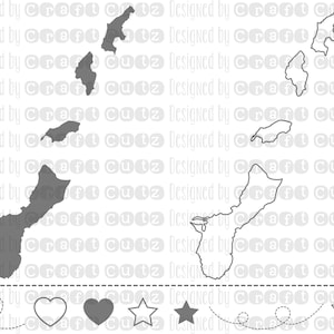 Isole Marianne settentrionali, Guam, Rota, Tinian e Saipan svg, ClipArt catena dell'isola, File di taglio dell'isola, Contorno Isole Marianne settentrionali