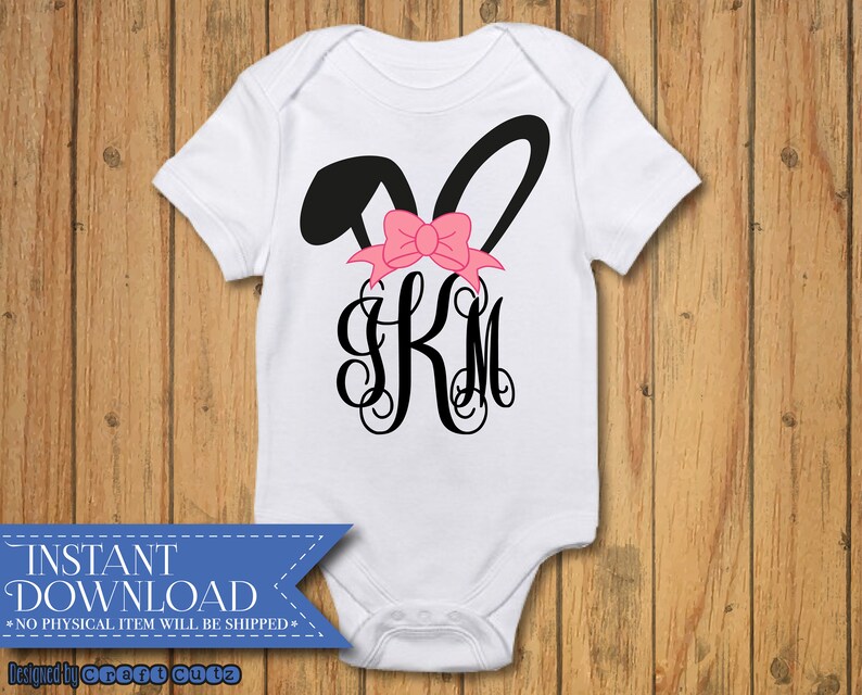 Monogram Easter Bunny svg Cute Easter svg Boy Monogram svg ...