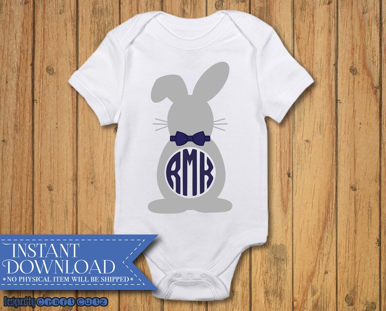 Download Monogram Easter Bunny svg Cute Easter svg Boy Monogram svg | Etsy
