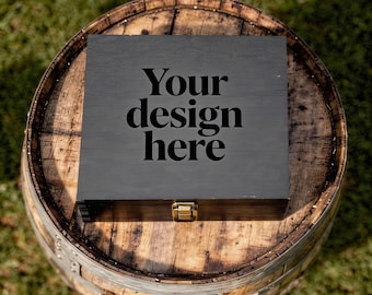 Caja de regalo personalizada para puros con tapa impresa / Caja expositora rústica personalizada para puros / Caja de regalo para padrinos de boda, jubilación o fiesta de cumpleaños