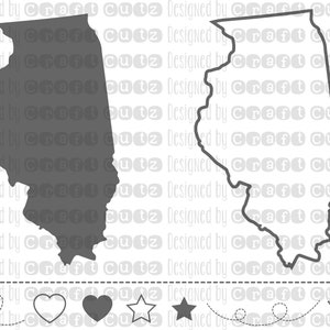 ILLINOIS SVG, staat SVG-bestanden, Illinois vector, Verenigde Staten SVG, staat Clip Art, Illinois gesneden bestand, Illinois staat overzicht