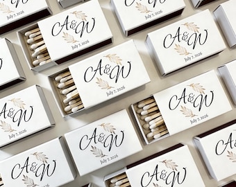 Cerillas personalizadas para fiestas de compromiso / Recuerdos de boda / Cerillas de punta blanca incluidas / Cajas de cerillas de boda con impresión UV personalizada