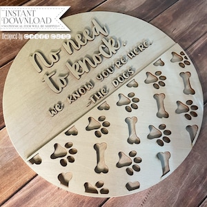 Dog Lover Home Decor | Laser Cut SVG | Digital File Only | Digital Laser Cut File for Door Hanger | Laser Tested Design