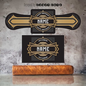 Custom Birthday Cigar Labels, Custom Cigar Labels, Vintage Theme Party, Birthday Cigar Bands, Retirement Cigar, Matchbox Labels